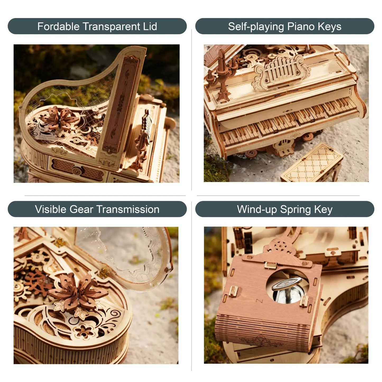 Magic Piano - Wooden 3D Puzzle with Music Box