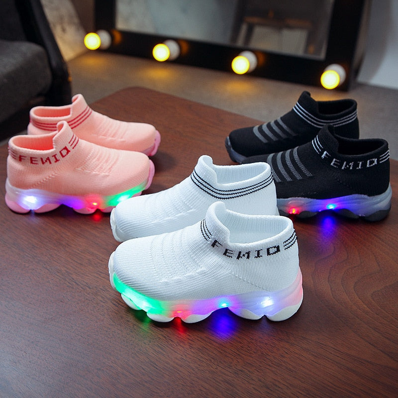 LED Luminous Kids Sneakers Socks