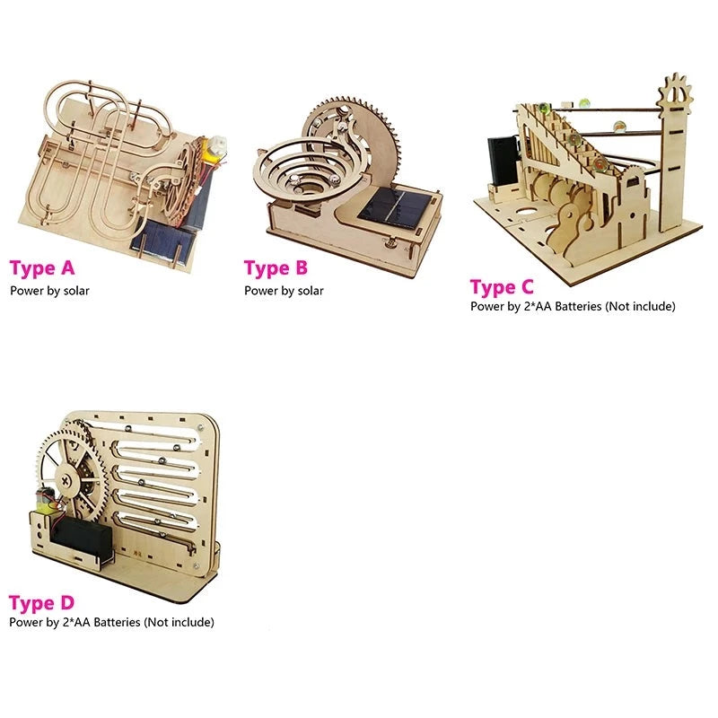 Motorized Marble Run 3D Wooden Puzzle Kits