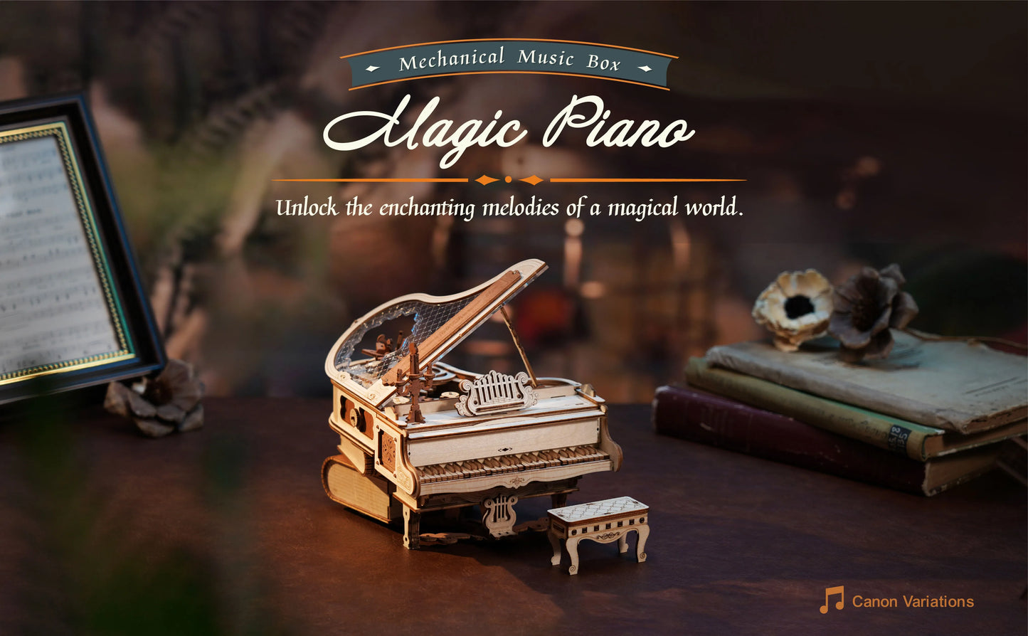 Magic Piano - Wooden 3D Puzzle with Music Box