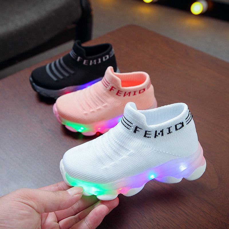 LED Luminous Kids Sneakers Socks