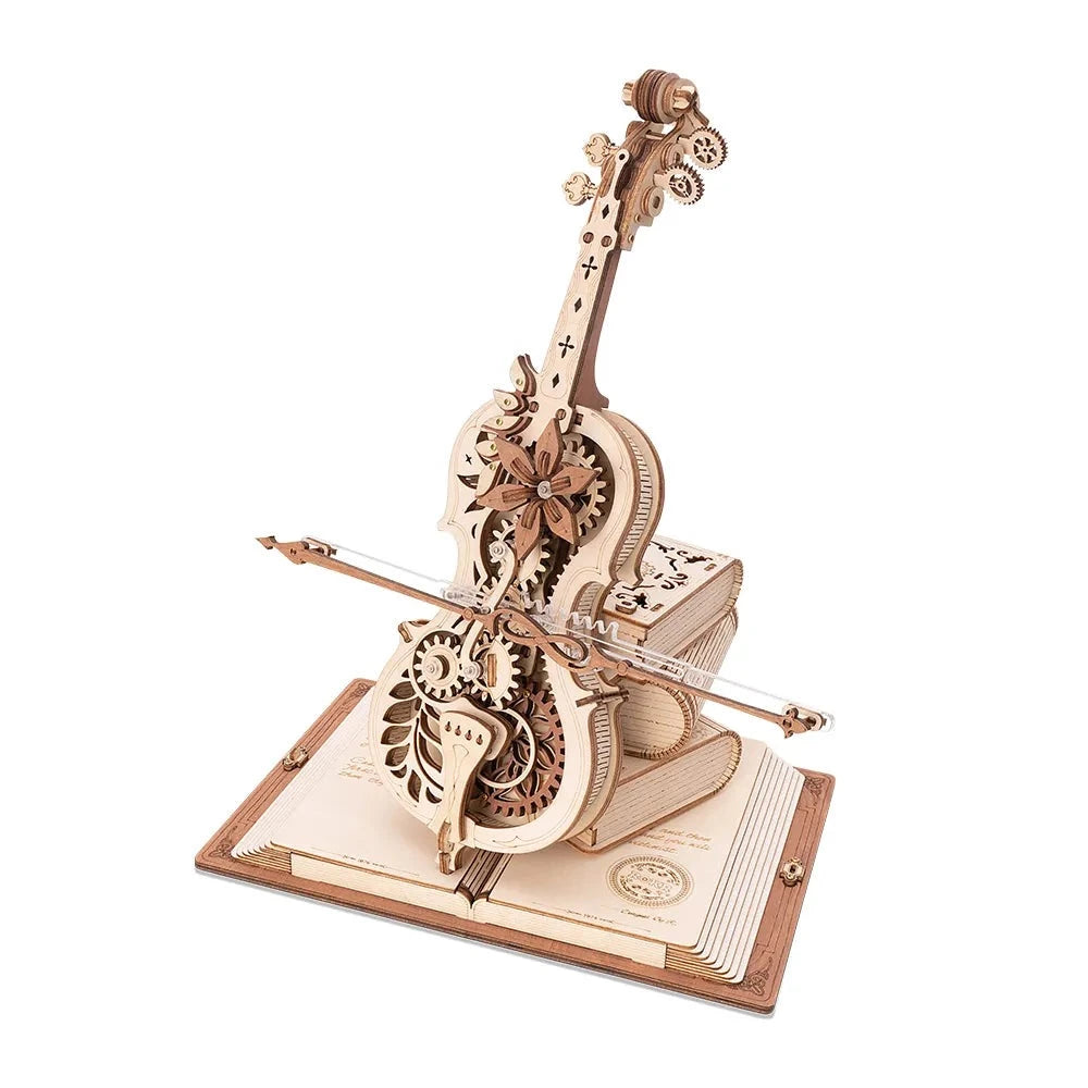 Magic Cello - Wooden 3D Puzzle with Music Box