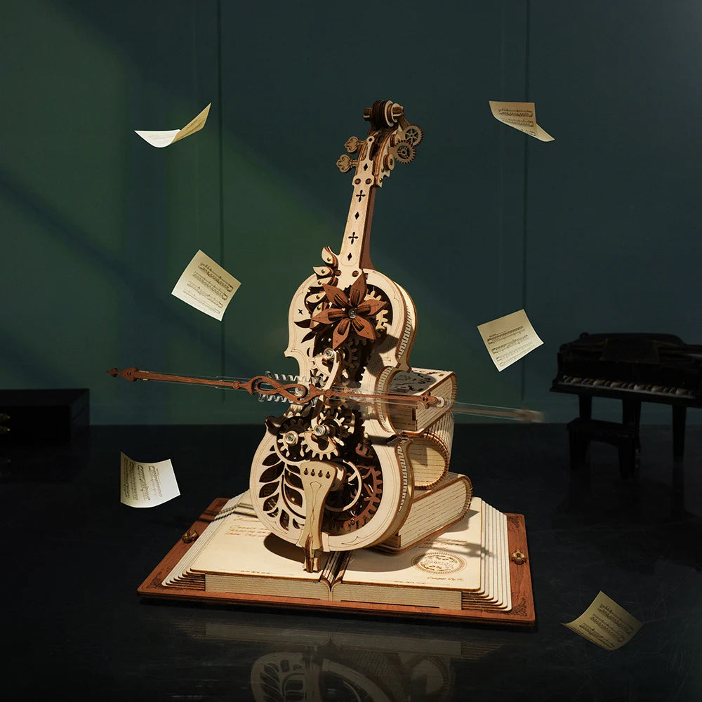 Magic Cello - Wooden 3D Puzzle with Music Box