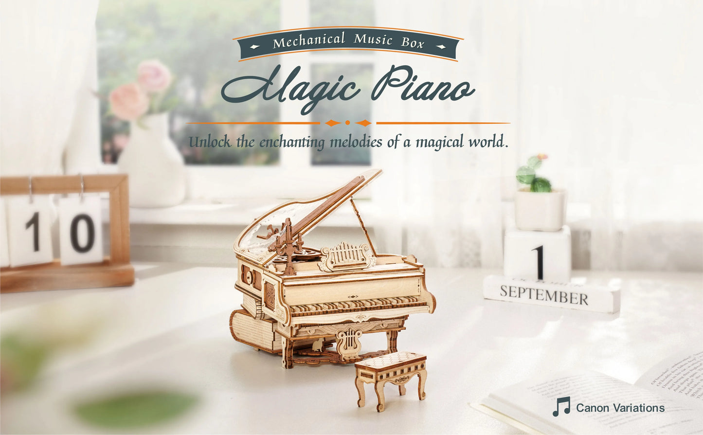 Magic Piano - Wooden 3D Puzzle with Music Box