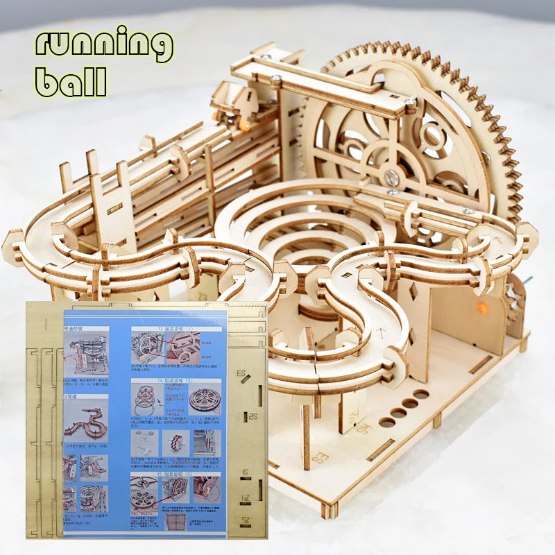 Gravitram - Wooden 3D Puzzle Marble Run Kit