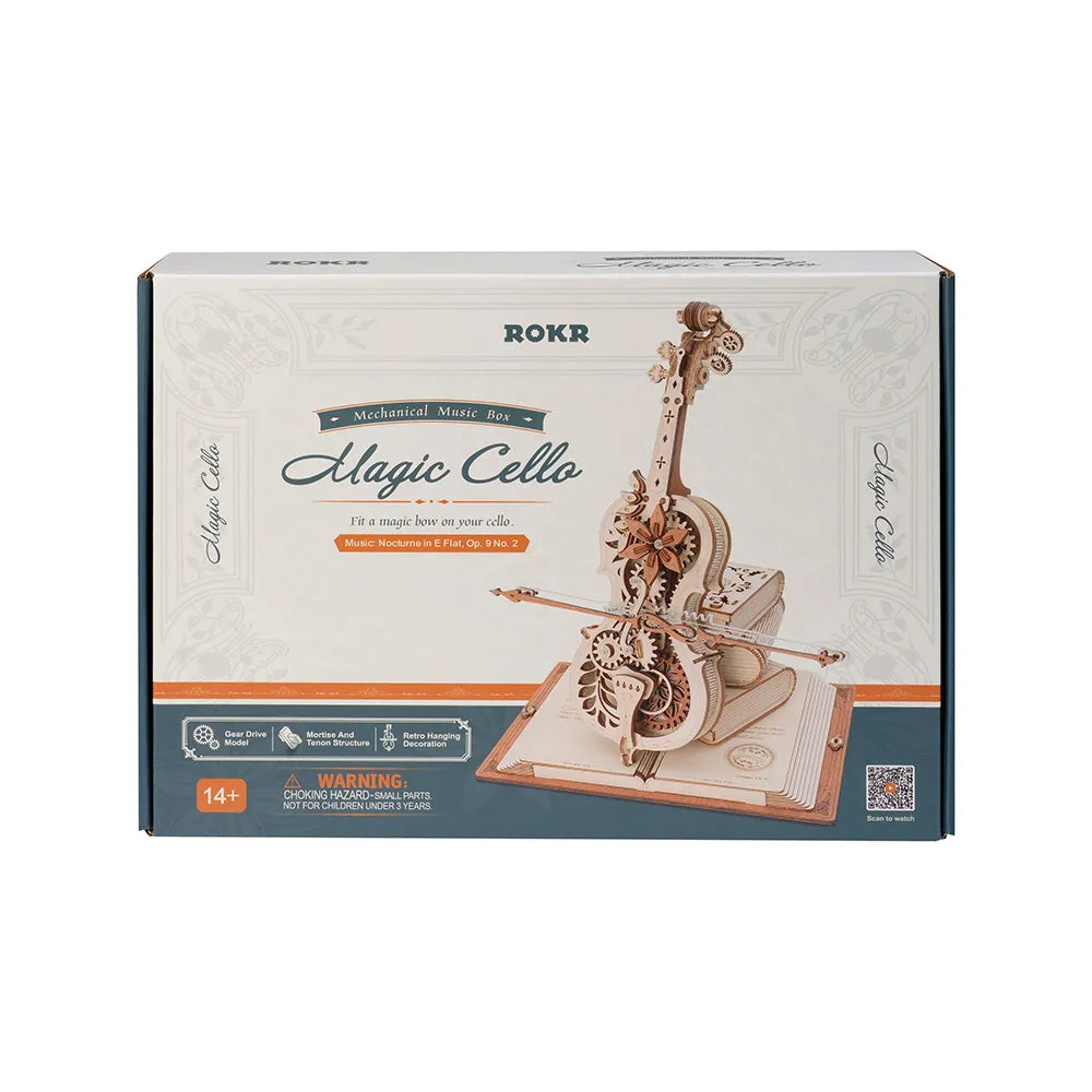 Magic Cello - Wooden 3D Puzzle with Music Box